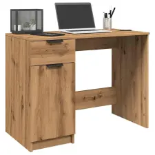  Kézműves tölgy színű szerelt fa íróasztal 100 x 50 x 75 cm bútor