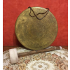 Kézzel készített 7 fémes mantrával díszített tibeti gong - 26 cm