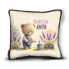  Kicsi díszpárna, Anyák napja, szeretlek anya, maci és levendula lakástextília