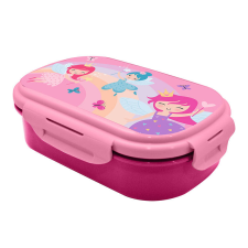 KIDS LICENSING Fairy Princess Műanyag osztott uzsonnás doboz villával 1,4L - Pink (KL11265) uzsonnás doboz