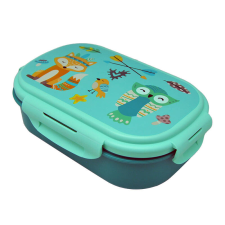 KIDS LICENSING Jungle Műanyag osztott uzsonnás doboz villával 1,4L - Zöld mintás (KL11345) uzsonnás doboz