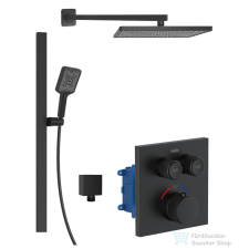 Kielle ARKAS I falsík alatti termosztátos zuhanyrendszer fejzuhannyal, belső egységgel, matt fekete 20611SPT34 csaptelep