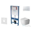 Kielle Genesis falra szerelhető WC szett, Duravit ME by Starck kompakt WC soft close ülőkével, Gemini I fényes króm nyomólappal SANI11AP1100