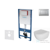 Kielle Genesis falra szerelhető WC szett, Kielle Oudee WC soft close ülőkével, Gemini III matt króm nyomólappal 30505SS70