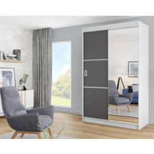 Kier Bill 2 138 Tolóajtós Szekrény 138cm, Fehér-Grafit bútor