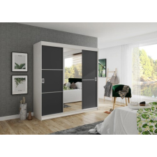 Kier Bill 2 200 Tolóajtós Szekrény 200cm, Fehér-Grafit bútor