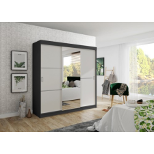 Kier Bill 2 200 Tolóajtós Szekrény 200cm, Grafit-Fehér bútor