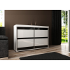Kier Tablet 5 140 Tolóajtós Komód 140cm, Fehér-Fekete