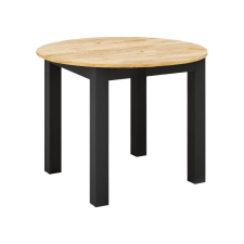  Kihúzható étkezőasztal, arany craft tölgy/fekete, 103-142x76 cm, HARRY bútor