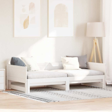  Kihúzható nappali ágy Fehér 180 x 200 cm Tömör fenyőfa ágy és ágykellék