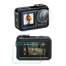  Kijelzővédő üveg és Telesin lencsekészlet, DJI Osmo Action 4 kamerához sportkamera kellék