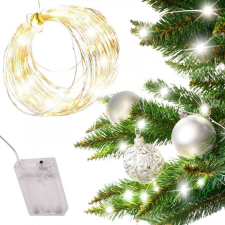 KIK OEM LED dekoratív drót lámpák 10m 100LED hideg fehér karácsonyfa izzósor