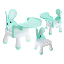 KIK OEM Nyuszi etetőszék és asztal, 31x31x45 cm, Menta etetőszék