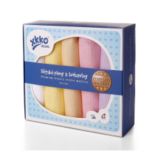 KIKKO Pelenkák gyermek biopamutból Régi idők 70x70 (5 db) – pasztell, lányoknak mosható pelenka