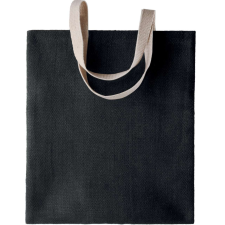 KIMOOD festett juta táska pamut fülekkel KI0226, Black/Black kézitáska és bőrönd