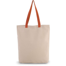KIMOOD klasszikus pamut bevásárlótáska szélesített aljjal KI0278, Natural/Spicy Orange kézitáska és bőrönd