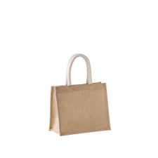 KIMOOD közepes méretű juta táska pamut füllel KI0273, Natural kézitáska és bőrönd