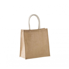 KIMOOD Uniszex bevásárló táska Kimood KI0274 Jute Canvas Tote - Large -Egy méret, Natural/Gold kézitáska és bőrönd