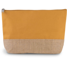 KIMOOD Uniszex bevásárló táska Kimood KI0276 Canvas & Jute pouch -Egy méret, Cumin Yellow/Natural