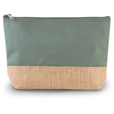 KIMOOD Uniszex bevásárló táska Kimood KI0276 Canvas & Jute pouch -Egy méret, Dusty Light Green/Natural