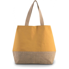 KIMOOD Uniszex táska Kimood KI0235 Canvas & Jute Hold-All Shopper Bag -Egy méret, Cumin Yellow/Natural