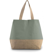 KIMOOD Uniszex táska Kimood KI0235 Canvas &amp; Jute Hold-All Shopper Bag -Egy méret, Dusty Light Green/Natural kézitáska és bőrönd