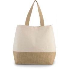 KIMOOD Uniszex táska Kimood KI0235 Canvas & Jute Hold-All Shopper Bag -Egy méret, Natural/Natural