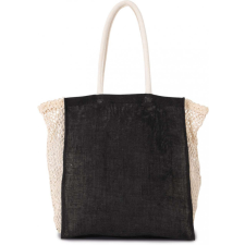 KIMOOD Uniszex táska Kimood KI0281 Shopping Bag With Mesh Gusset -Egy méret, Black/Natural kézitáska és bőrönd