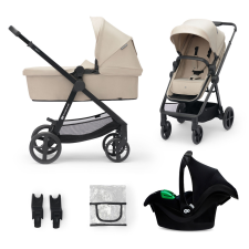 KINDERKRAFT Babakocsi kombinált 3 az 1-ben Newly Sand bézs + Mink PRO babakocsi
