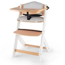 KinderKraft Etetőszék Enock párnázással White wooden, Premium etetőszék