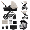 KinderKraft KINDERKRAFT Kočík kombinovaný Moov 2 3v1 Moonlight Grey - penové kolesá