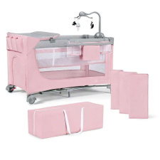 Kinderkraft Leody Utazóágy - Rózsaszín - 0-15 kg utazóágy