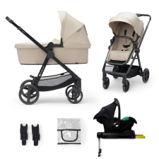 KinderKraft NEWLY 4in1 babakocsi + MINK PRO bázistalppal, Sand Beige (INGYENES SZÁLLÍTÁS!) babakocsi