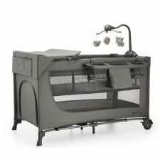 KinderKraft utazóágy Joy 2 kiegészítőkkel sötétszürke utazóágy