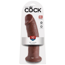 King Cock 10 - nagy tapadótalpas dildó (25cm) - barna műpénisz, dildó