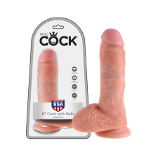 King Cock 8 herés dildó (20 cm) - natúr műpénisz, dildó