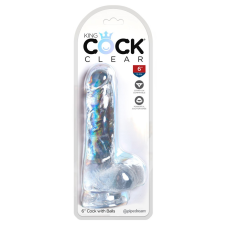 King Cock Clear 6 - tapadótalpas, herés kis dildó (15cm) anál
