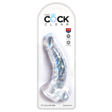 King Cock Clear 7,5 - tapadótalpas, herés dildó (19cm) anál