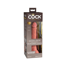 King Cock Elite 7- tapadótalpas, élethű dildó (18cm) - natúr műpénisz, dildó
