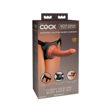 King Cock Elite Comfy - felcsatolható dildó hámmal (sötét natúr) felcsatolható eszközök