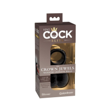 King Cock Elite Crown Jewels - lengőhere, péniszfeltét (fekete) műpénisz, dildó