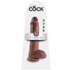 King Cock KING COCK - 10 DILDO BROWN GOLYÓKKAL, 25,4 CM