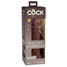 King Cock King Cock Elite 8 - tapadótalpas, élethű dildó (20cm) - barna műpénisz, dildó