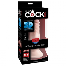 King Cock Plus Triple Density 6&quot; tapadótalpas dildó (15 cm) műpénisz, dildó