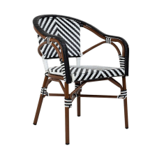 King Home CAFE AZURE szék fehér / fekete kerti bútor