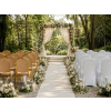  King Home Hera Bankett Szék Készlet Arany Acél Bézs Kárpittal + Wedding Fehér Huzat (4+4 db)