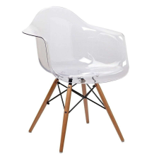 King Home ICE WOOD ARM szék átlátszó - polikarbonát, bükkfa talpazat bútor