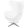King Home King Home EGG Széles Műbőr Fehér Dizájn Fotel