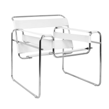 King Home King Home IVAN Modern Műbőr Fotel Fehér Króm bútor