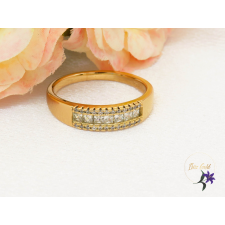  Kinga-gold antiallergén gyűrű kis cirkóna kövekkel-18K gyűrű
